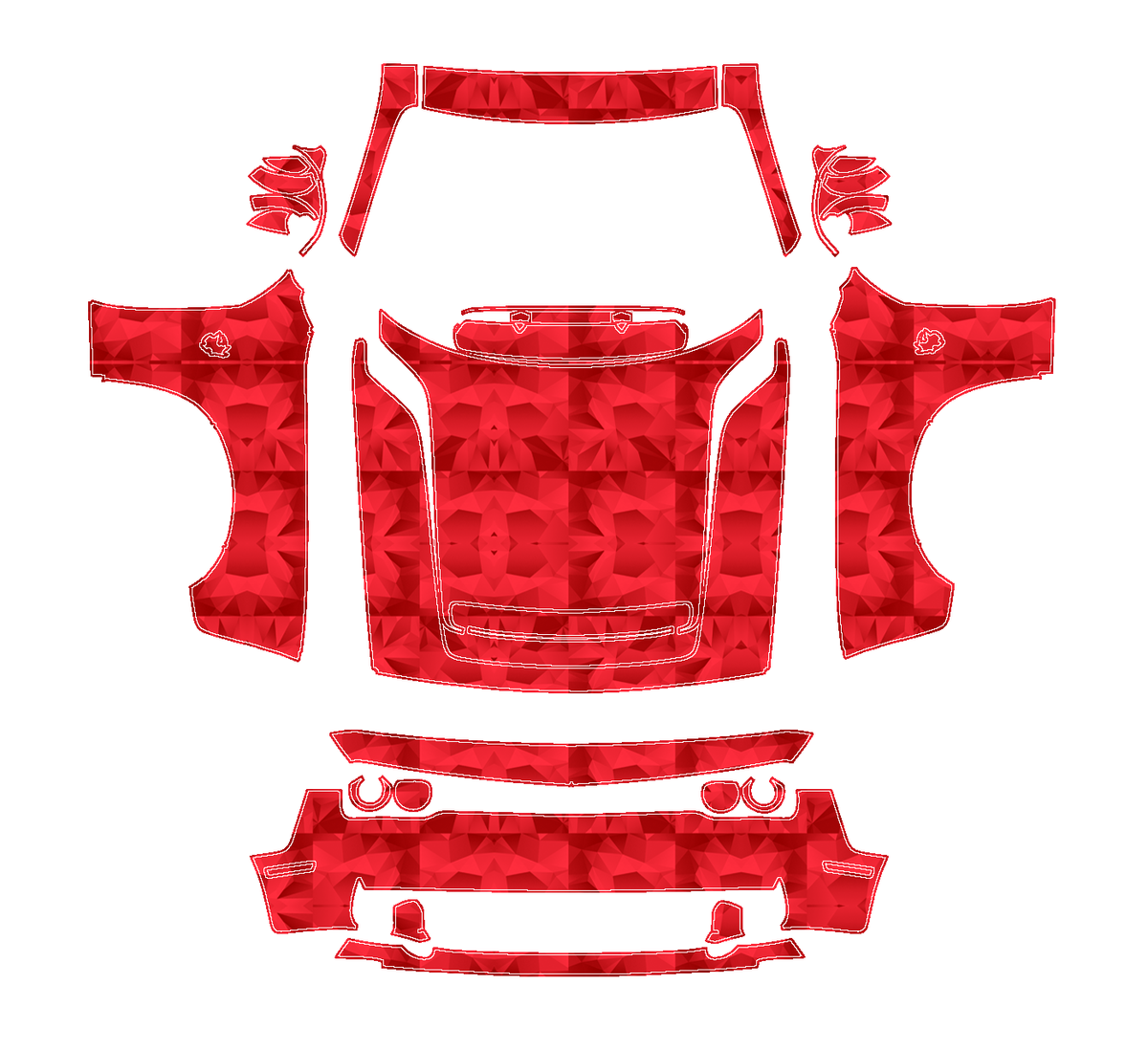 Dodge Challenger 2023 Full Front PPF pattern