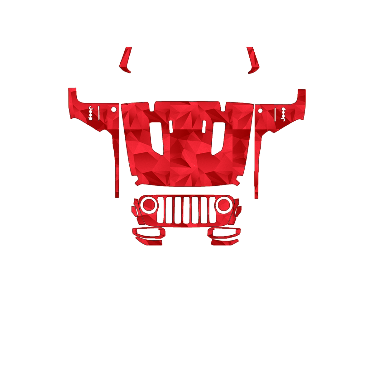 Jeep Wrangler Unlimited 4 Door Rubicon 2019–2025 Full Front+ PPF cut pattern
