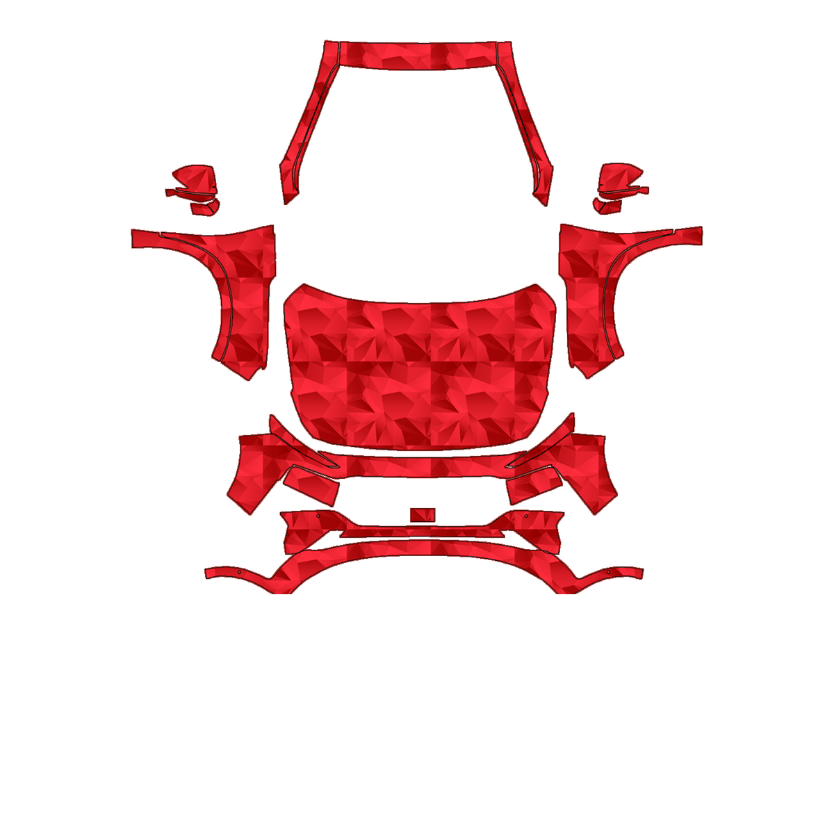 Hyundai Santa Fe 2021–2023 Full Front+ PPF cut pattern