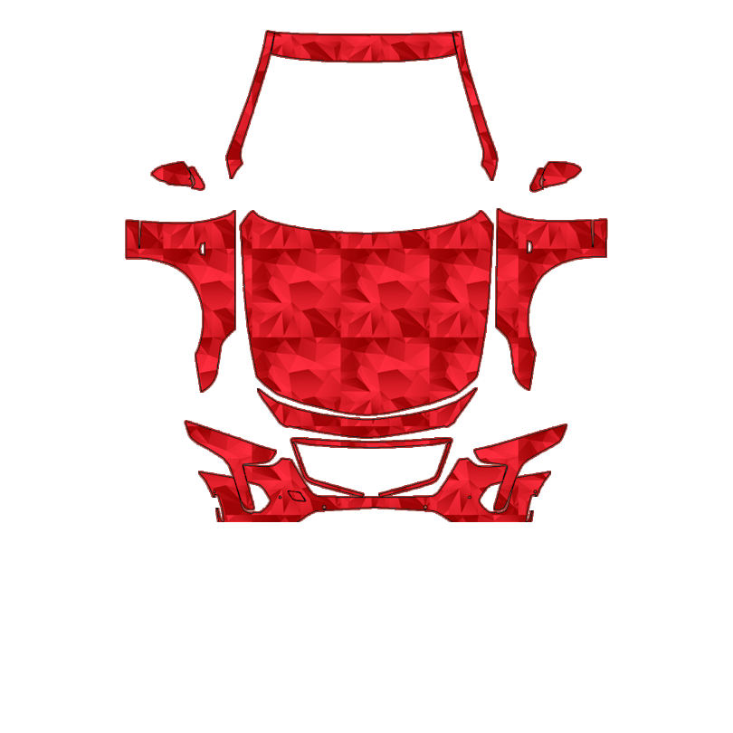 Cadillac CT6 2019–2020 Full Front+ PPF cut pattern