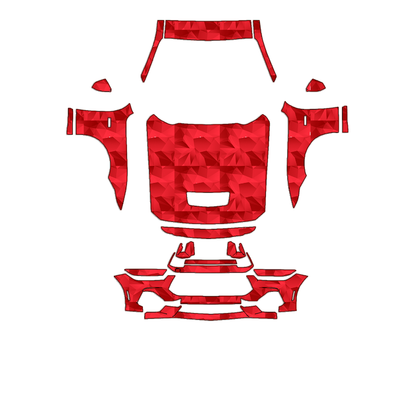 Ford Mustang 2024–2026 Full Front+ PPF cut pattern