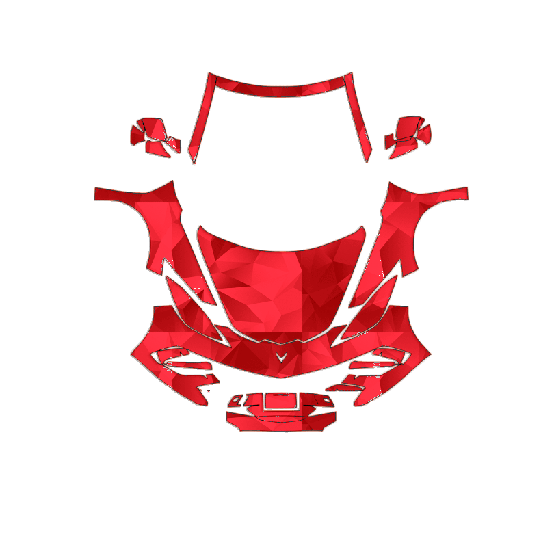 Chevrolet Corvette C8 Stingray 2020–2026 Full Front+ PPF cut pattern