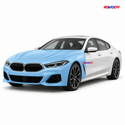 BMW 8 Series 2023–2026 Full Front coverage in blue with RAVOOY logo
