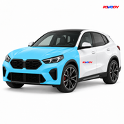 BMW X2 2024–2026 Full Front coverage in blue with RAVOOY logo