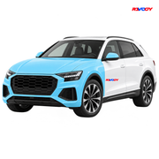 Audi Q8 2024–2026 Full Front coverage in blue with RAVOOY logo