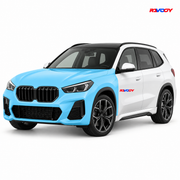 BMW X1 2024–2026 Full Front coverage in blue with RAVOOY logo