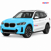 BMW X3 2025–2026 Full Front coverage in blue with RAVOOY logo