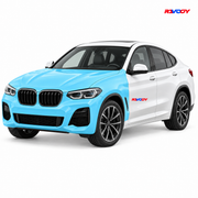 BMW X4 2023–2025 Full Front coverage in blue with RAVOOY logo