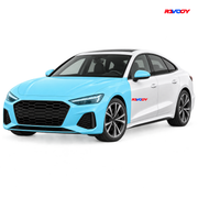Audi A5 Sportback 2025–2026 Full Front coverage in blue with RAVOOY logo