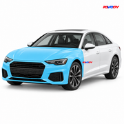 Audi A6 2024–2025 Full Front coverage in blue with RAVOOY logo