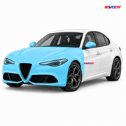 Alfa Romeo Giulia 2025–2026 Full Front coverage in blue with RAVOOY logo