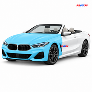 BMW 8 Series 2023–2026 Full Front coverage in blue with RAVOOY logo