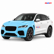 JAGUAR F-Pace 2025–2026 Full Front coverage in blue with RAVOOY logo