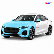 Audi A5 2025–2026 Full Front coverage in blue with RAVOOY logo