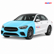 Mercedes-Benz C-Class 2022–2026 Full Front coverage in blue with RAVOOY logo
