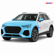 Audi Q3 2026 Full Front coverage in blue with RAVOOY logo
