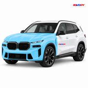 BMW XM Label 2024–2026 Full Front coverage in blue with RAVOOY logo