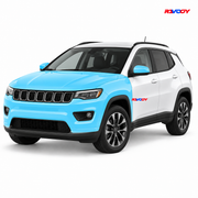 Jeep Compass 2022–2026 Full Front coverage in blue with RAVOOY logo