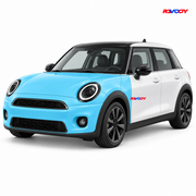 MINI Cooper 2025–2026 Full Front coverage in blue with RAVOOY logo