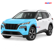 Nissan Rogue 2026 Full Front coverage in blue with RAVOOY logo