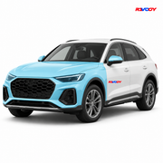 Audi Q5 2025–2026 Full Front coverage in blue with RAVOOY logo