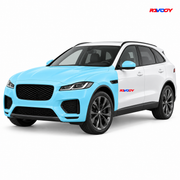 JAGUAR F-Pace 2026 Full Front coverage in blue with RAVOOY logo