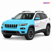 Jeep Cherokee Trailhawk 2019–2023 Full Front+ PPF coverage with RAVOOY logo