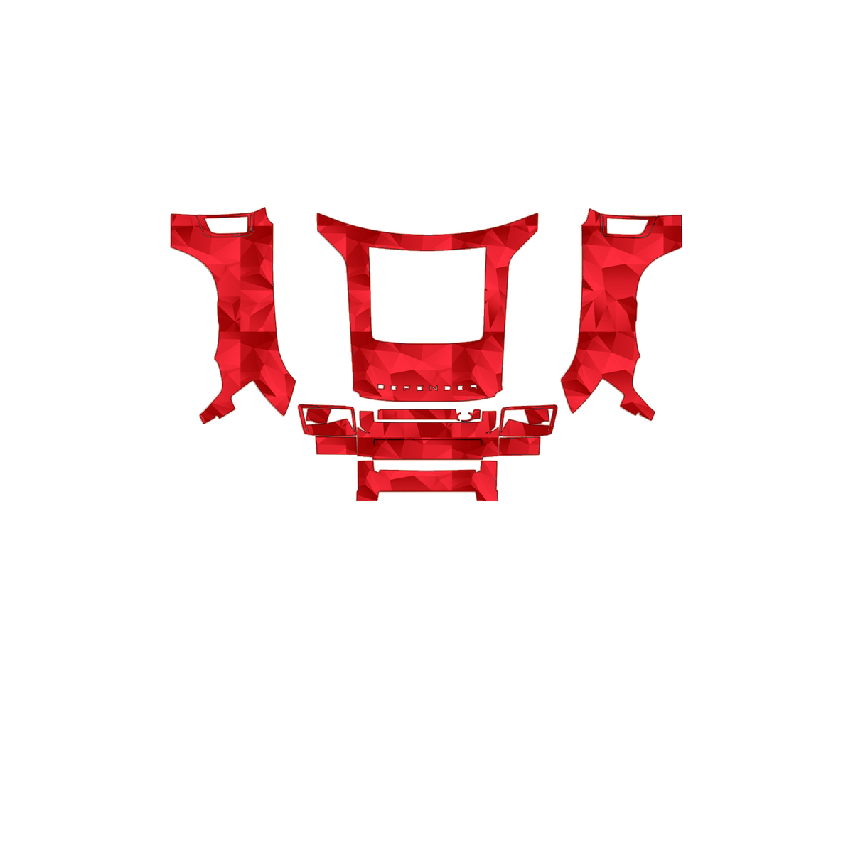 Land Rover Defender 90 2021–2022 Full Front+ PPF cut pattern
