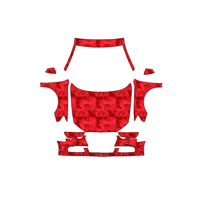 Audi A3 2016 Full Front+ PPF cut pattern